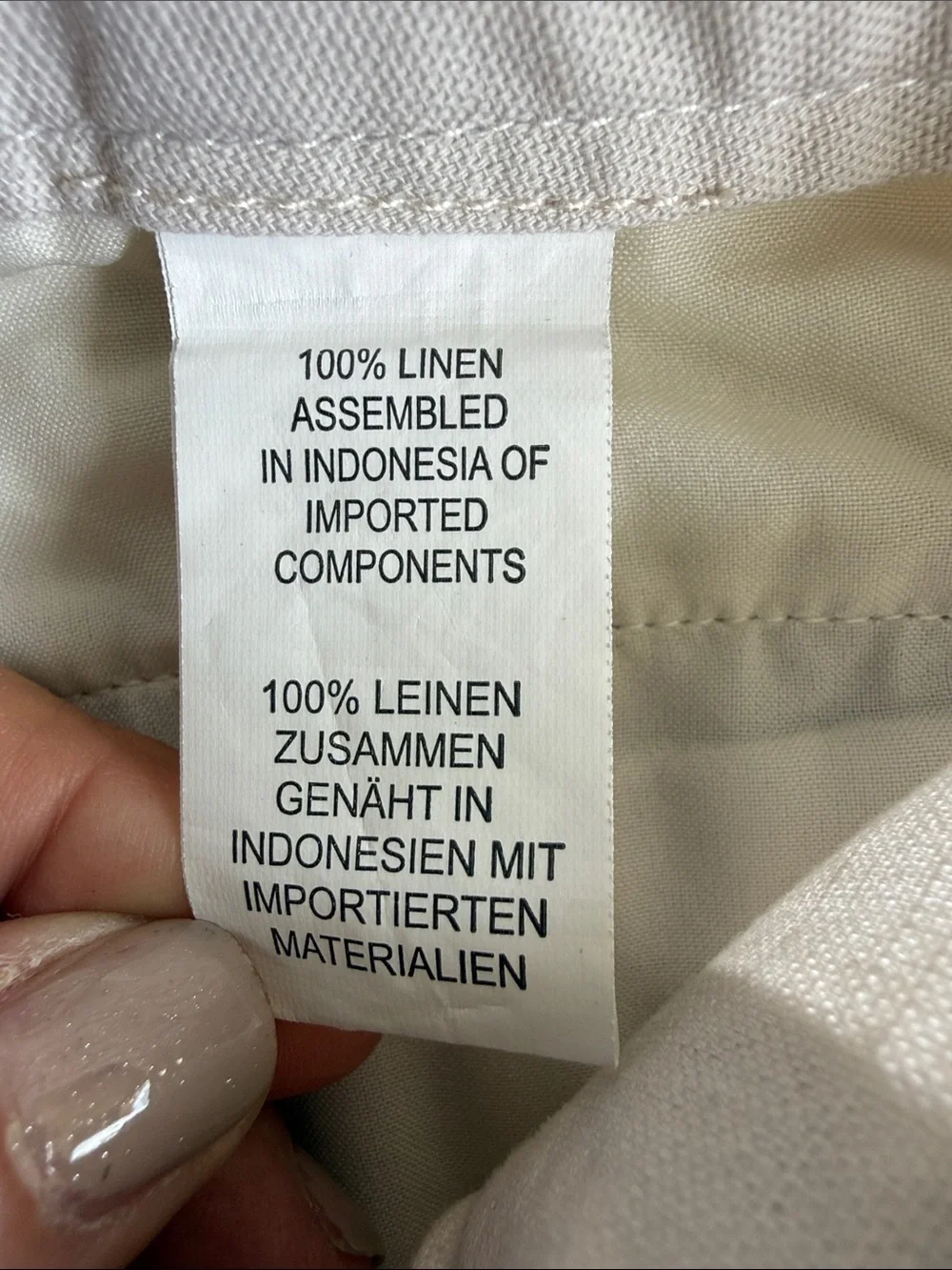 NICO GENZE New York 100% Linen Avant Garde Cargo Shorts XL ivory Artisanal”